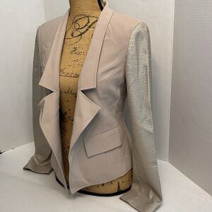ST JOHN CREAM BLAZER WITH STUDDED SLEEVES 6